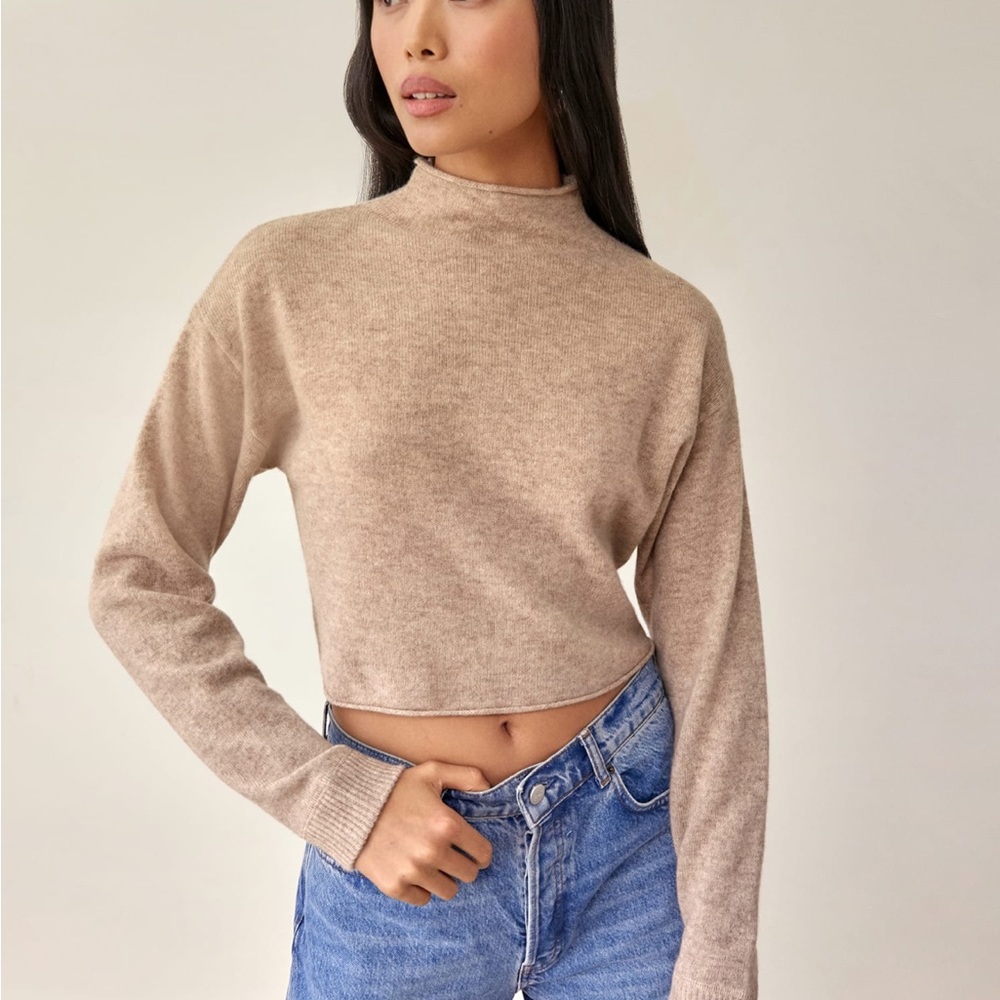 Reformation jeans Cropped Cashmere Turtleneck
